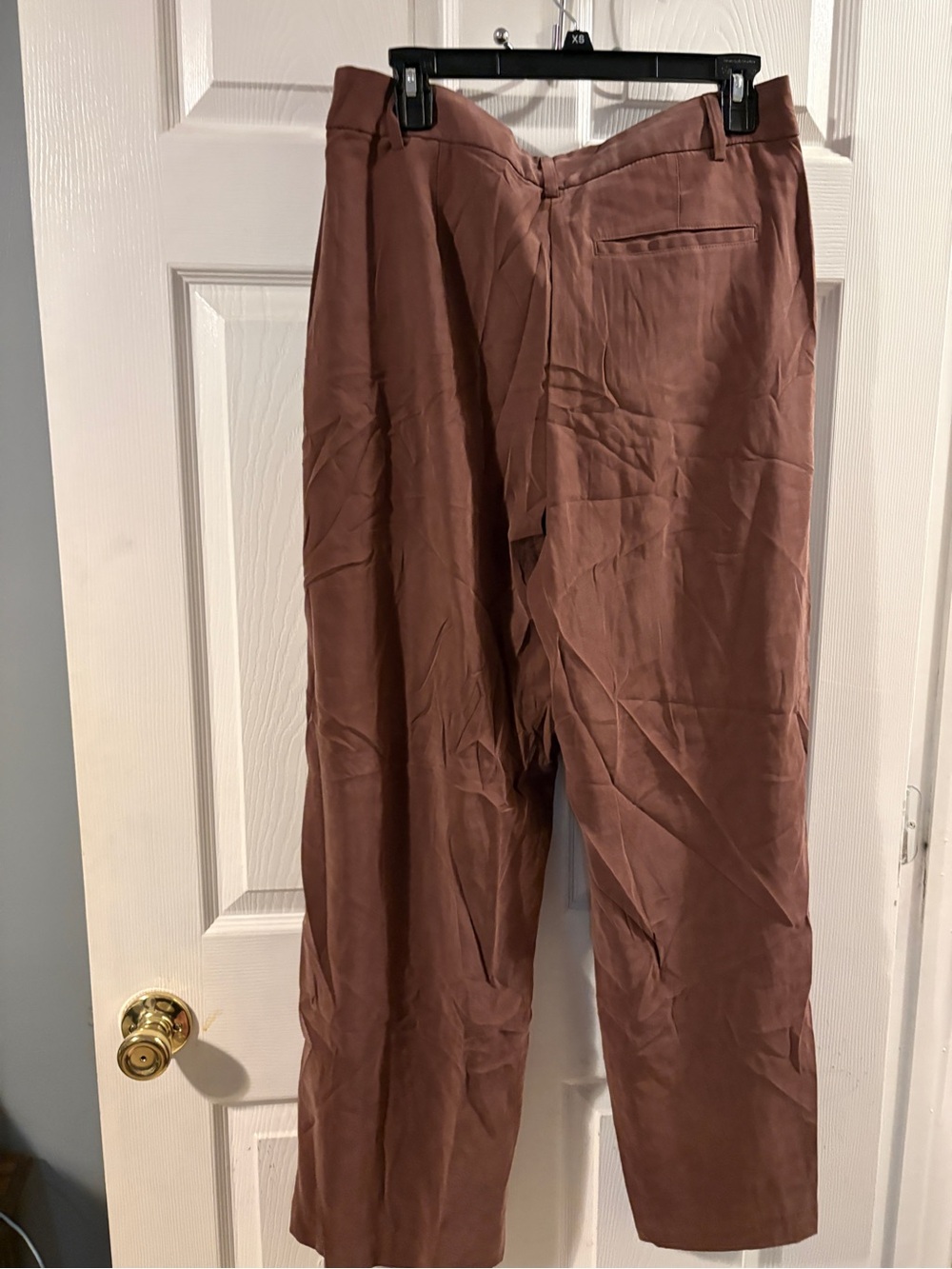 Old Navy Rust-Brown High-Waist Wide-Leg Trousers - Picture 3 of 4